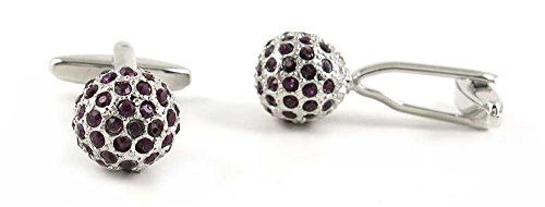 1 Par de Mancuernillas Para Hombre Bola Cristal Marrón miniatura 1