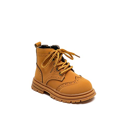 Kosisok Toddler Boots Yellow Ankle Side Zipper Combat Boots (Boy's Girl's) #TOP2