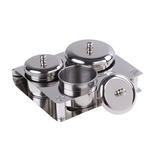 Set de 3 piezas tazas de acero inoxidable para manicura miniatura 1