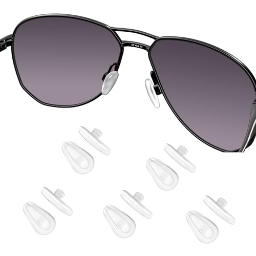 Image of OOWLIT 5 Pairs of Clear Nose Pads Compatible with Oakley Gasser OX5087 /Lizard OX5113 OX5120 /Barrelhouse OX3173 OX3174