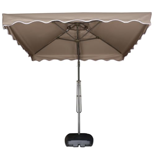 Image of INVEZO Garden Outdoor Patio Umbrella MS SIDE POLE SQUARE (2.2 x 2.2 sq mtr) Big size umbrella /terrace Balcony Outdoor cantilever umbrella With Base