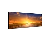 Panorama sur toile comme dans 150 x 50 cm prairies Rue coucher de soleil