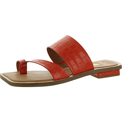 Image of Franco Sarto Womens Glenni Ankle Strap Flat Sandals