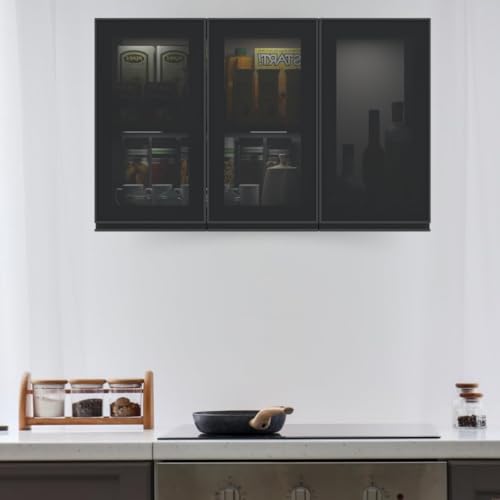 Image of SPECIALITY PANELS Multipurpose Cabinet with Modern Elegance Tinted Glass Wall Cabinet, Space Organizer for Office /Kitchen in (Flowery Wange, 3 Glass Shutter)