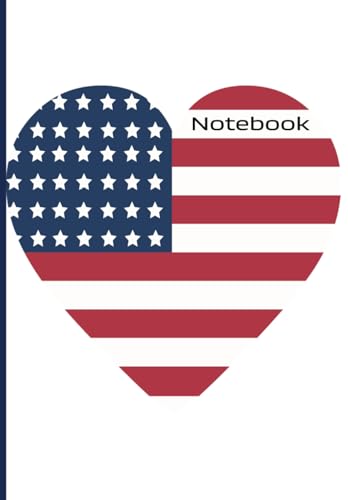 American Flag Heart Notebook