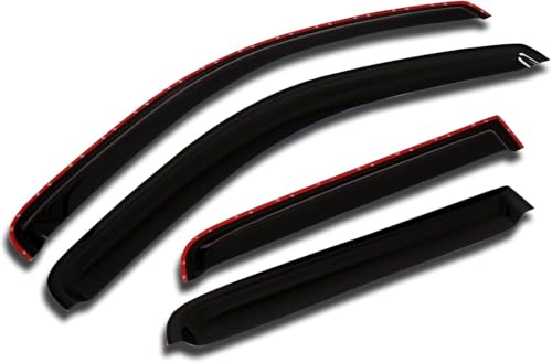 Image of Premium Smoke Car Door Visor Front+Rear Sun /Rain Guard Outside Mount Tape-On Window Visors Compatible with Mahindra XUV 7XO (2026 Onwards)
