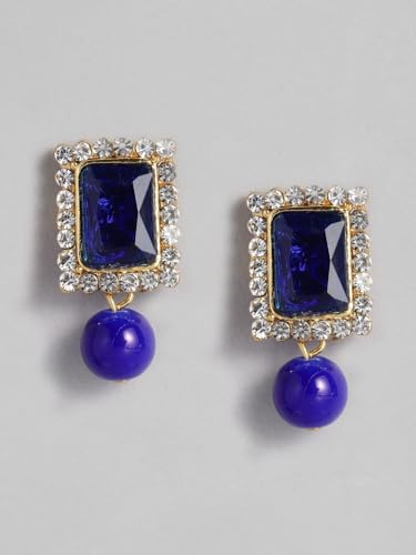 Gargantilla con cuentas chapadas en oro azul DMZ-2273 de latón talla S 4