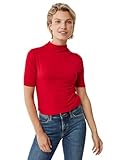 Coupe ajustée Mexx T- Shirt à Manches Courtes, Rouge, L Femme