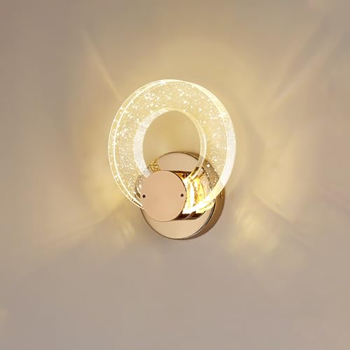 YOOCHUENG Appliques en Cristal Lampe Murale Appliques LED d'Intérieur Style Moderne Applique Murale Doré 3 Couleurs pour Salle de Séjour,Salle de...