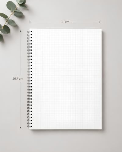 Image of PaperO Professional A4 Square Grid Notebook | 5MM Square Graph Design | A4 Size (8.5 x 11 inches) | Ideal for Architects & Designers | Kraft Cover | 100 Pages | (Black Cover Grid Book)
