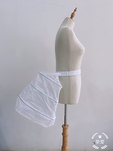 Lady Victorian Bustle Rococo Dress Pannier Petticoat Hoop Skirt Party Dress Lining for Women White3