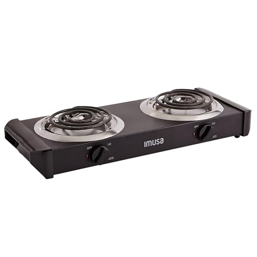 IMUSA USA GAU-80306 Electric Double Burner 1750-Watts , Black