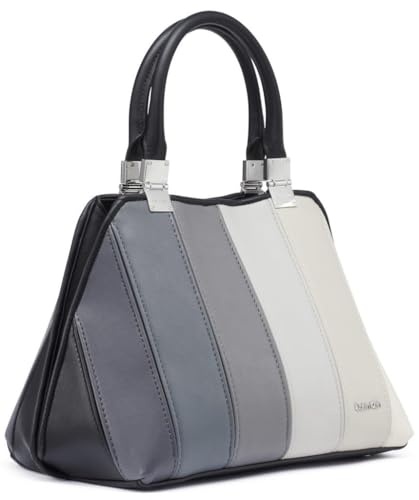 Image of Calvin Klein Women's Granite Geometric Satchel - 2 in 1, Vegan Leather, 2 Pockets