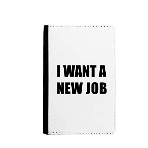 Étui passeport I Want A New Job et portefeuille voyage en simili cuir noir