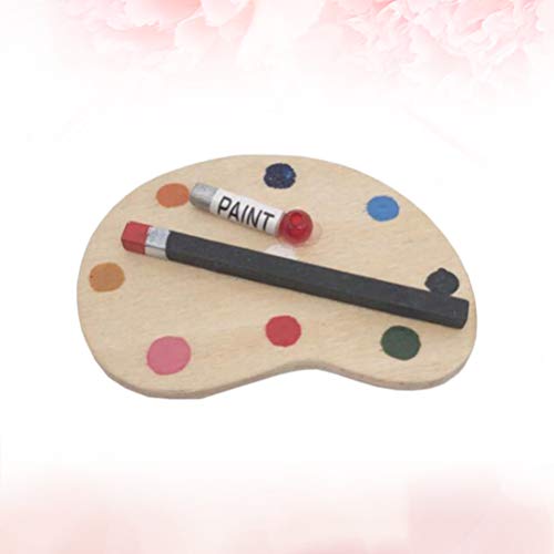 EXCEART 3 Pcs 1:12 Miniatura Cavalete Pintura Palete Em Miniatura de Madeira Cavalete Pintura a Ã“le