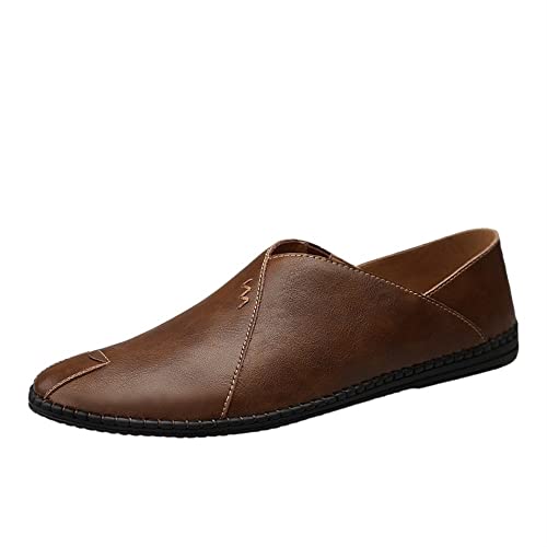 Men's Loafers Shoes Moccasins Shoes Stitching Details Backless Leather Lightweight Flexible Anti-Slip Party Slip-on