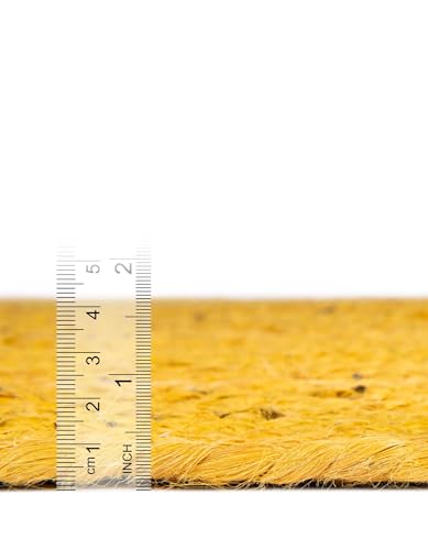 Alfombra de yute grande amarilla Mrida Weave para proteger suelos de terrazas 3