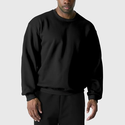 GIVON Men’s Crewneck Sweatshirt – Lightweight Fleece Loose Pullover Drop Shoulder Soft Cotton Blend4