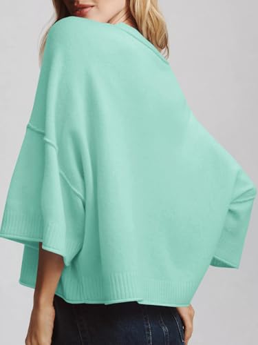 Image of Saodimallsu Womens Short Sleeve Sweater Summer Oversized Cropped Sweaters Casual Crewneck Lightweight Knit Tops