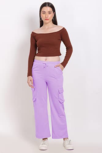 Image of Women's Cotton Fabric Stylish Cargo Pocket Lower /Sweatpants