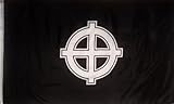 CELTIC CROSS FLAG - BLACK AND WHITE - 3' X 5' PRINTED POLYESTER 100D