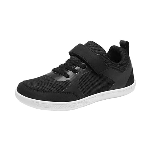 Kids Boys Girls Hiking Shoes Lace-Up Low Top Lightweight Breathable Athletic Sneakers Non-Slip Sole Sports Shoes (Black, 10.5 Little Child)