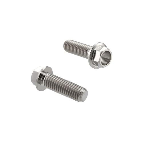 Image of Rison Titanium Flanged Hex Head Bolt M8x1.25x15mm 6AL4V Aerospace Grade Original Ti Bolts for Motorcycle Car Modification Pack of 5
