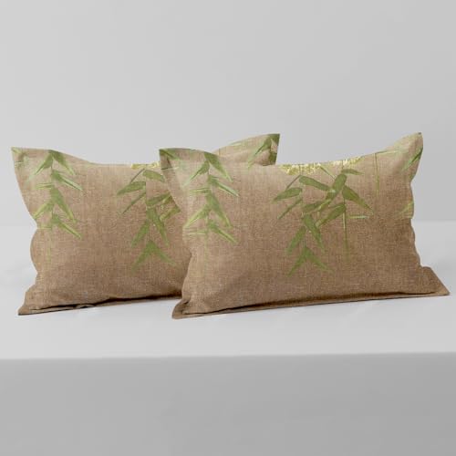 Image of Cloth Fusion Cotton Feel Pillow Covers Set of 2 with Envelope Closure (17X27 Inches, Color)