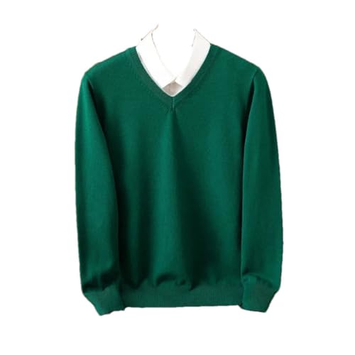 Men's Loose Knitted Sweater Long Sleeve Round Neck Casual V-Neck Pullover Soft Solid Color Casual Warm Sweater