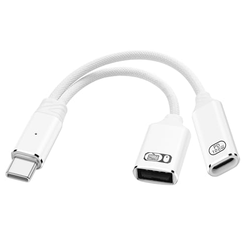 SinLoon 100W PD充電対応 2 in 1 Type-Cオス-USB-Aメス変換ケーブル Type-C to USB OTGケーブル type-C OTGメス端子 スマホ、タブレット、ノートPC用 14cm