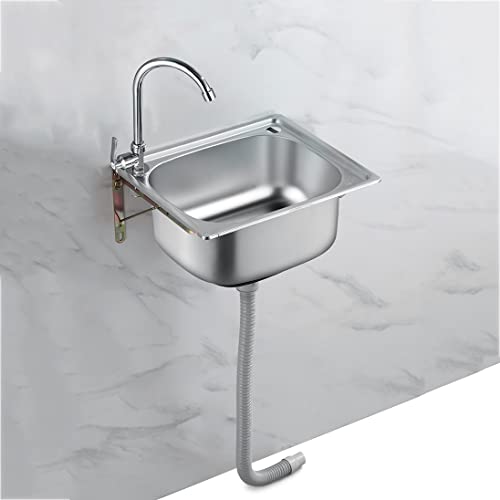 Fregadero de acero inoxidable de pared para caravanas, bares modernos y terrazas