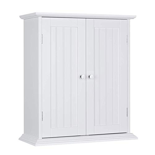 ChooChoo Bathroom Medicine Cabinet 2-Door Wall Cabinet Wood Hanging Cabinet with Adjustable Shelves