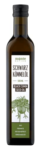 Aceite de Semilla de Comino Negro Monte Nativo (500ml) – Aceite de Nigella Negra Sin Filtrar – Prensado en Frío – Sabor Suave – Puro y Natural