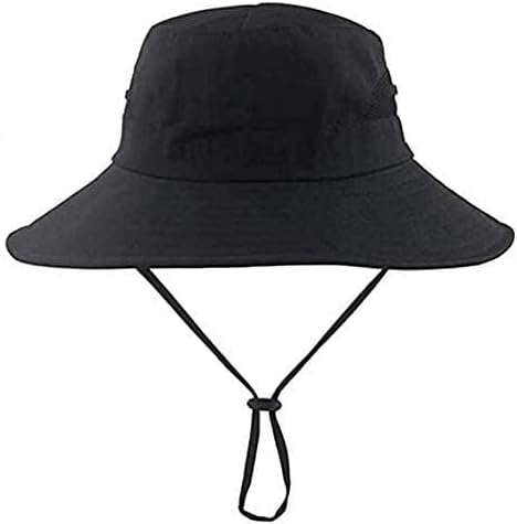 Womens Summer Sun-Hat Outdoor UV Protection Fishing Hat Wide Brim Foldable-Beach-Bucket-Hat with Ponytail-Hole - Image 2