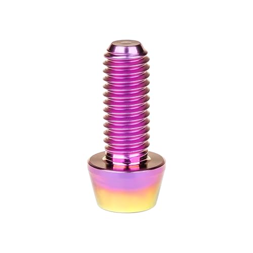Image of Titanium Ti Bolt M5x9 16 18 20 25 30 35 40 45 50 55 60mm Tapered Head Screws Pack of 4 (M5x16mm, Purple Gold)