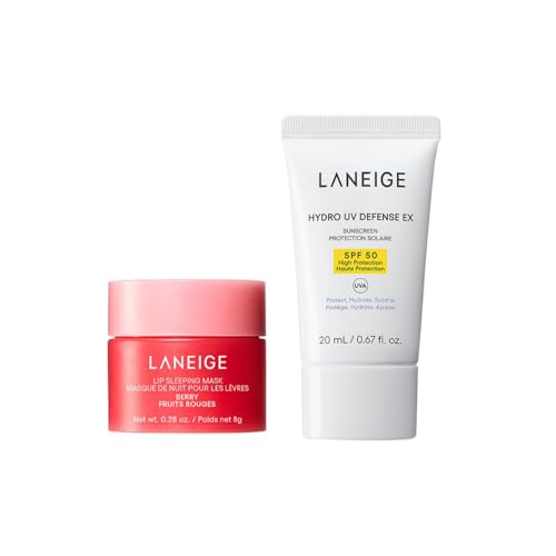 Image of Laneige Combo of 2 including Lip Sleeping Mask Berry (8G) and Hydro UV Defense Sunscreen EX SPF 50+ (20ml)