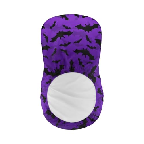 Image of Bar Stool Covers with Backs Halloween Bats Purple Height Mid Low Back Chair Protector Stain Resistant Bar Stool Chair Covers Counter Height Chair Covers Set of 2