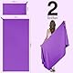 Jokisa Mikrofaser Handtuch 2er Set, 180X90cm Strandtuch Mikrofaser + 80X40cm Sporthandtuch, Schnelltrocknendes & Sandfrei Handtücher für Outdoor Sauna Strand Trekking (Lila)