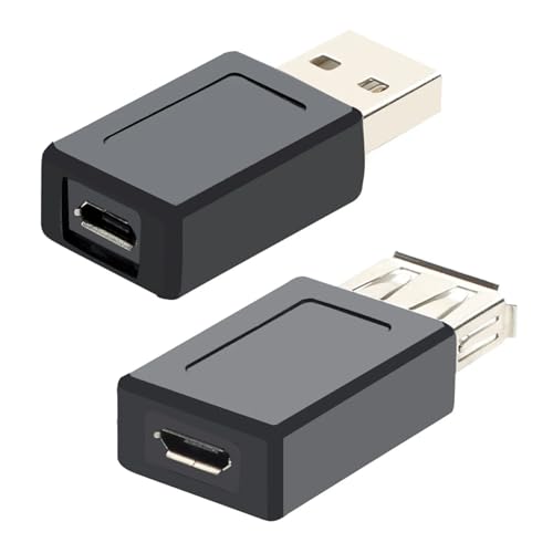 AYMBH USB 2.0 Type A Male and Female to Micro USB Female Converter Adapter Plug – (Pack of 2) for Mobile Phones, Tablets, and PCs – Supports 480MB/s Data Transfer, Plug-and-Play, Fully Shielded
