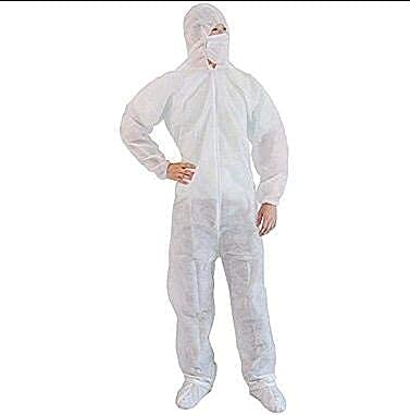 Disposable Breathable Polypropylene Coverall | Elastic Cuffs | White | 3XL | Economic Grade 24g (Case of 25) (XL)