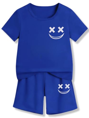Image of Boys Clothes Size 6-12 Years Short Sleeve T-Shirt & Shorts Set Casual Spring Summer Outfits