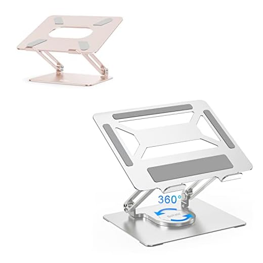BoYata Laptop Stand, Multi-Angle Stand with Heat-Vent, Laptop Stand for Desk, Adjustable Computer Stand with 360° Rotating Base