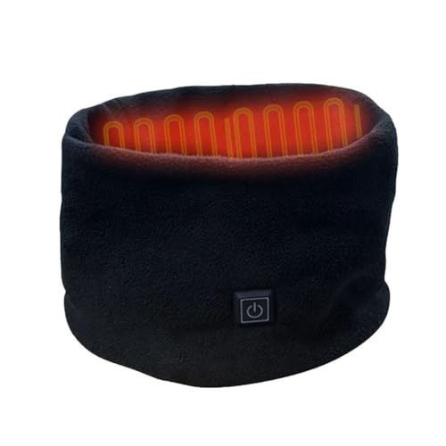 CENMEN Cachecol de inverno com aquecimento elétrico, aquecedor de pescoço, recarregável via USB, cachecol de forro com ajuste de 3 velocidades para ciclismo e esqui, preto, Preto