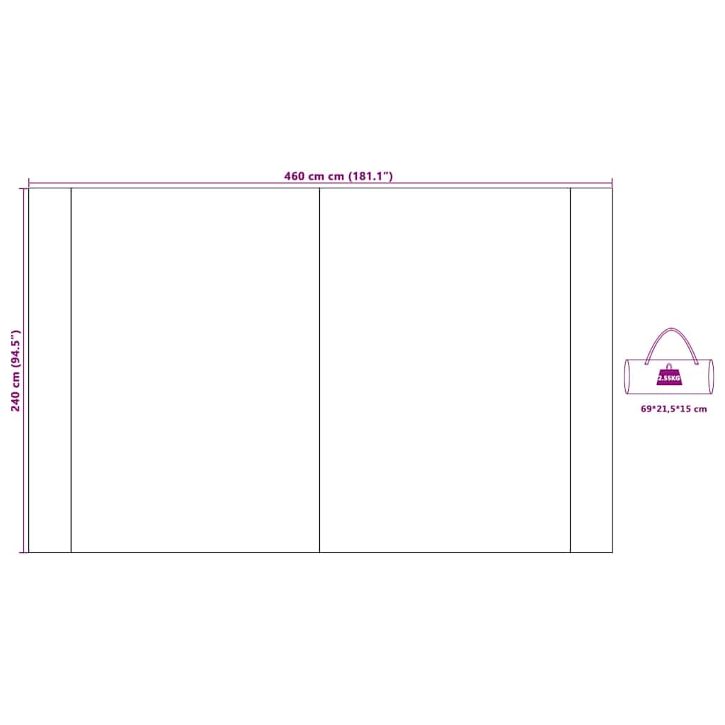Camping Bâche, Bâche Anti-Pluie Rain Tarp Bivouac Toile de Tente Abri de Randonnée Imperméable avec Toit 240x460 cm
