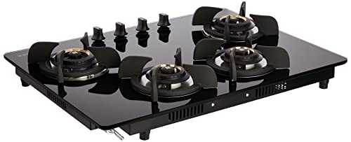 Faber Hob/Hobtop 4 Brass Burner Electric Auto Ignition, Glass Top (HOB ULTIMA HT724 CRS BR CI AI) - Black, 72 cm - Image 3