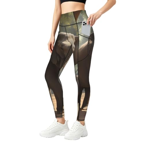 Leggings de elefante para mujer y top a juego para entrenamiento diario