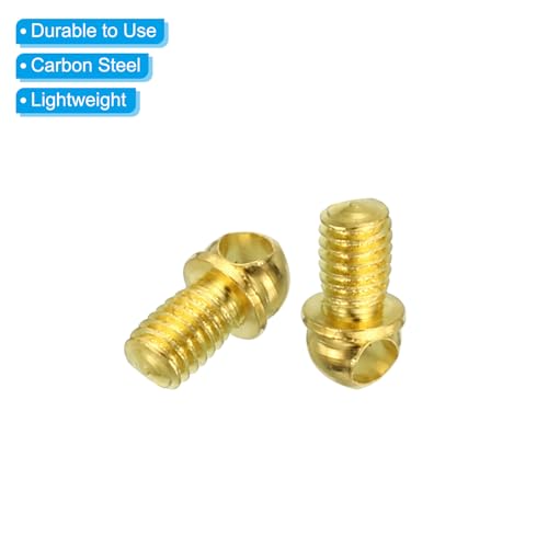 Image of PATIKIL M3x0.5 Eye Bolts, 30 Pack Screw Hook Loop Ring Decorative Light Fixture for Candle Pendant Lamp Chandelier DIY Project, Electrophoresis Gold