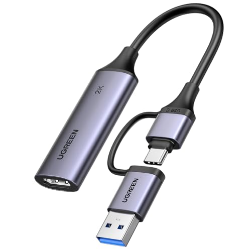 UGREEN 2K HDMI Capture Card to USB A/USB C Game Capture Card for Recording