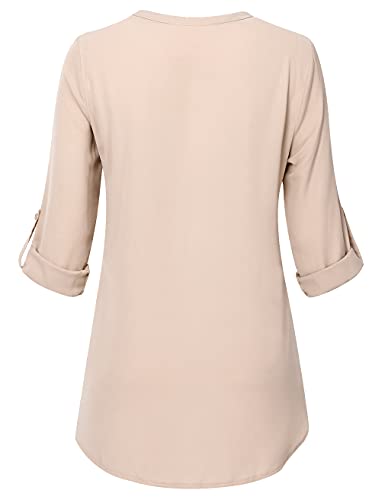 Image of Timeson Women's Short Sleeve V Neck Blouses Shirts Floral Double Layers Mesh Tunics Tops