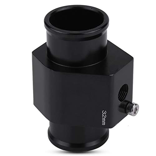 水温計 アタッチメント 32, 水温ジョイントパイプ、車の温度パイプホースセンサーパイプ、アルミニウムブラックメーター水温ジョイントゲージアダプター32mmラジエーターアダプタークランプ (32mm)